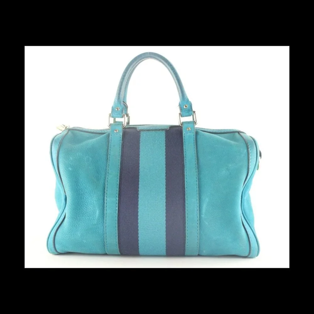GUCCI Teal Nubuck Leather Boston Bag Joy 6GG1026K